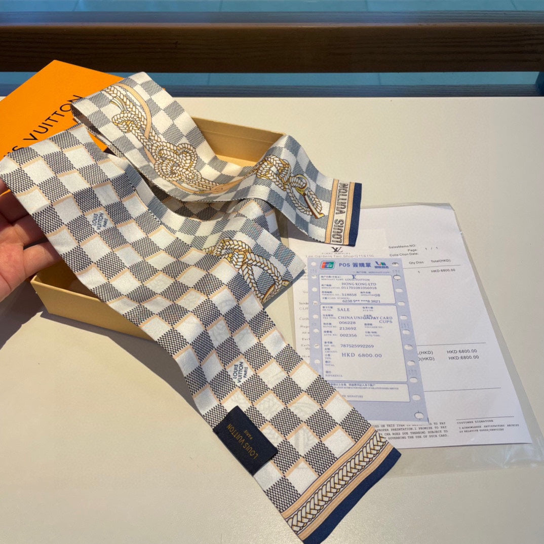LV Checkerboard silk scarf – chiccoterie