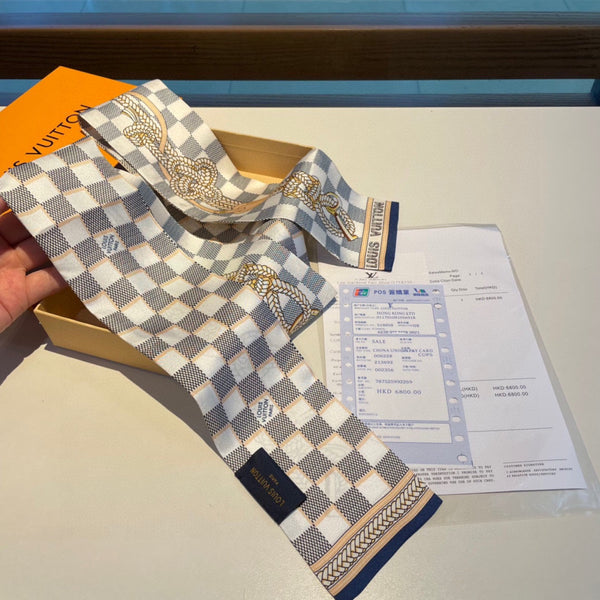 LV Checkerboard silk scarf